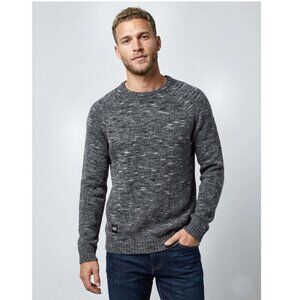 Native Youth Marled Raglan Knit Sweater, Charcoal Gray, Mens Size Medium